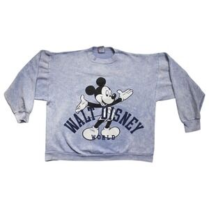 Vintage Disney Designs Mickey Mouse Walt Disney World Acid Wash Sweatshirt OS